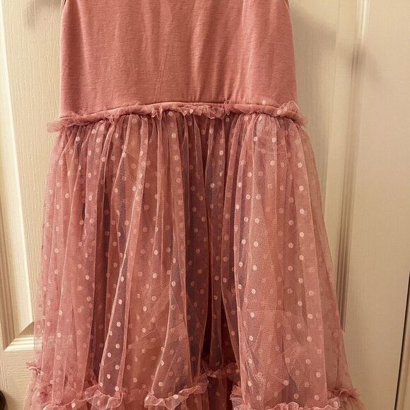 Joyfolie Mia Joy Leila Tulle Dress in Mauve Pink Polka Dots Girls Size 10 NWT - Picture 3 of 13